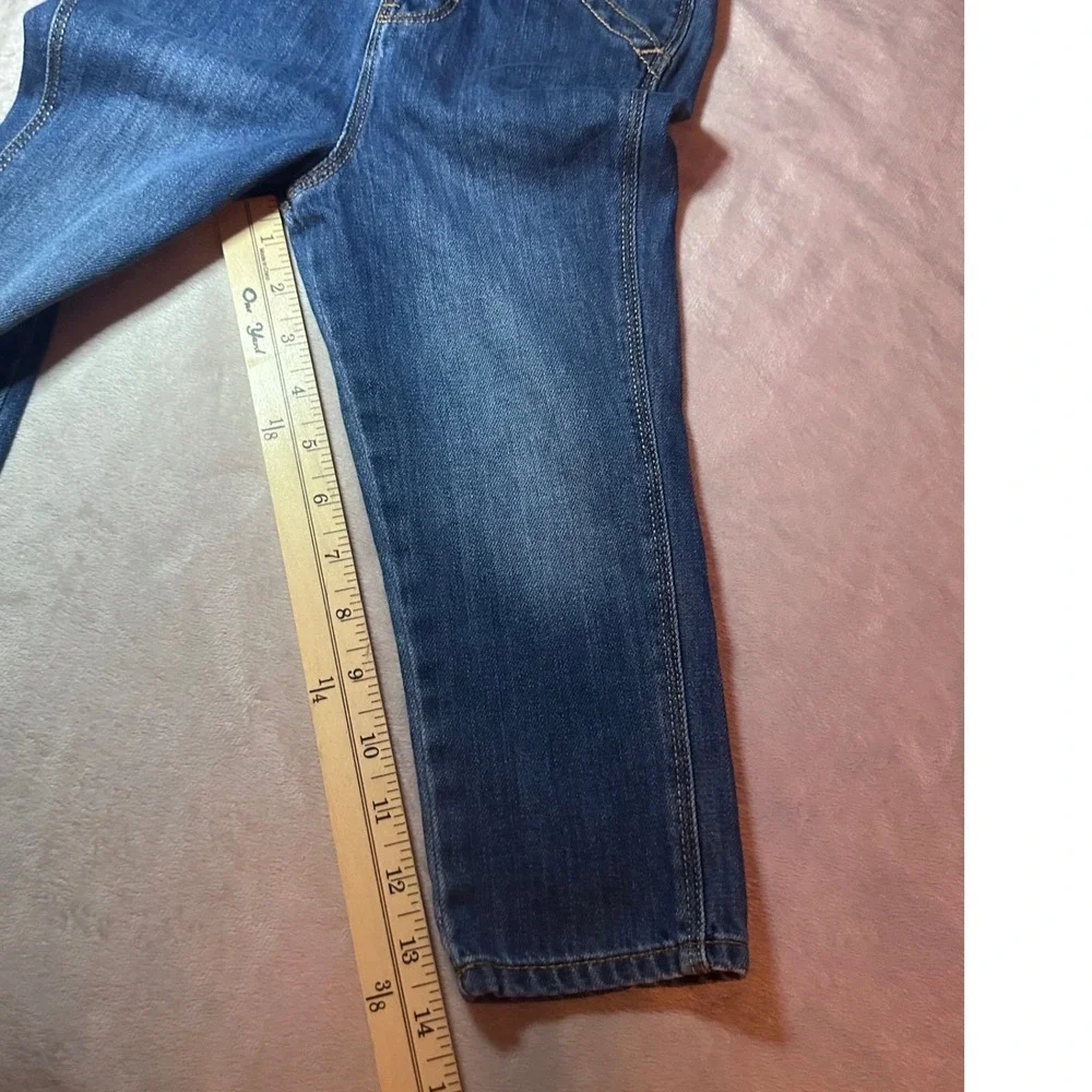 OshKosh Bgosh Kids Denim Overalls Blue Heart Bib Medium Wash Straight Leg 4/5T